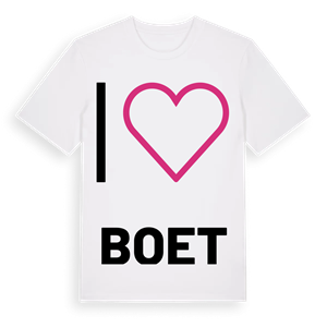 Jag älskar Boet t-shirt stort tryck – ekologisk bomull t-shirt från Pinshirt