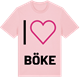 Pink Cotton t-shirt med Jag älskar Böke t-shirt stort tryck