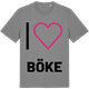 Mid Heather Gray t-shirt med Jag älskar Böke t-shirt stort tryck