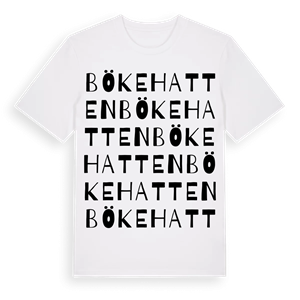 Bökehatten ordlek t-shirt – ekologisk bomull t-shirt från Pinshirt