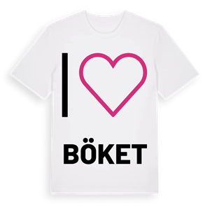 Jag älskar Böket t-shirt stort tryck – ekologisk bomull t-shirt från Pinshirt