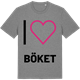 Mid Heather Gray t-shirt med Jag älskar Böket t-shirt stort tryck