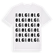 White t-shirt med Bolg ordlek t-shirt