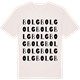 Vintage White t-shirt med Bolg ordlek t-shirt