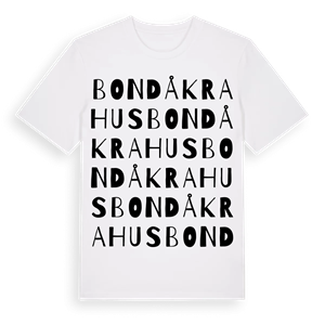 Bondåkrahus ordlek t-shirt – ekologisk bomull t-shirt från Pinshirt