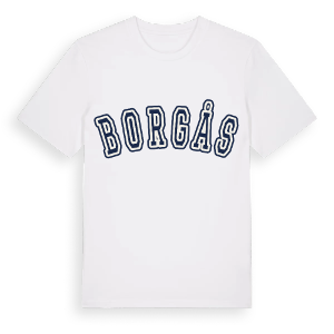 Borgås college t-shirt – ekologisk bomull t-shirt från Pinshirt