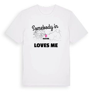 Någon i Bosens älskar mig t-shirt – ekologisk bomull t-shirt från Pinshirt