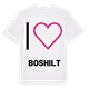 White t-shirt med Jag älskar Boshilt t-shirt stort tryck