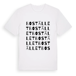 Bostället ordlek t-shirt – ekologisk bomull t-shirt från Pinshirt