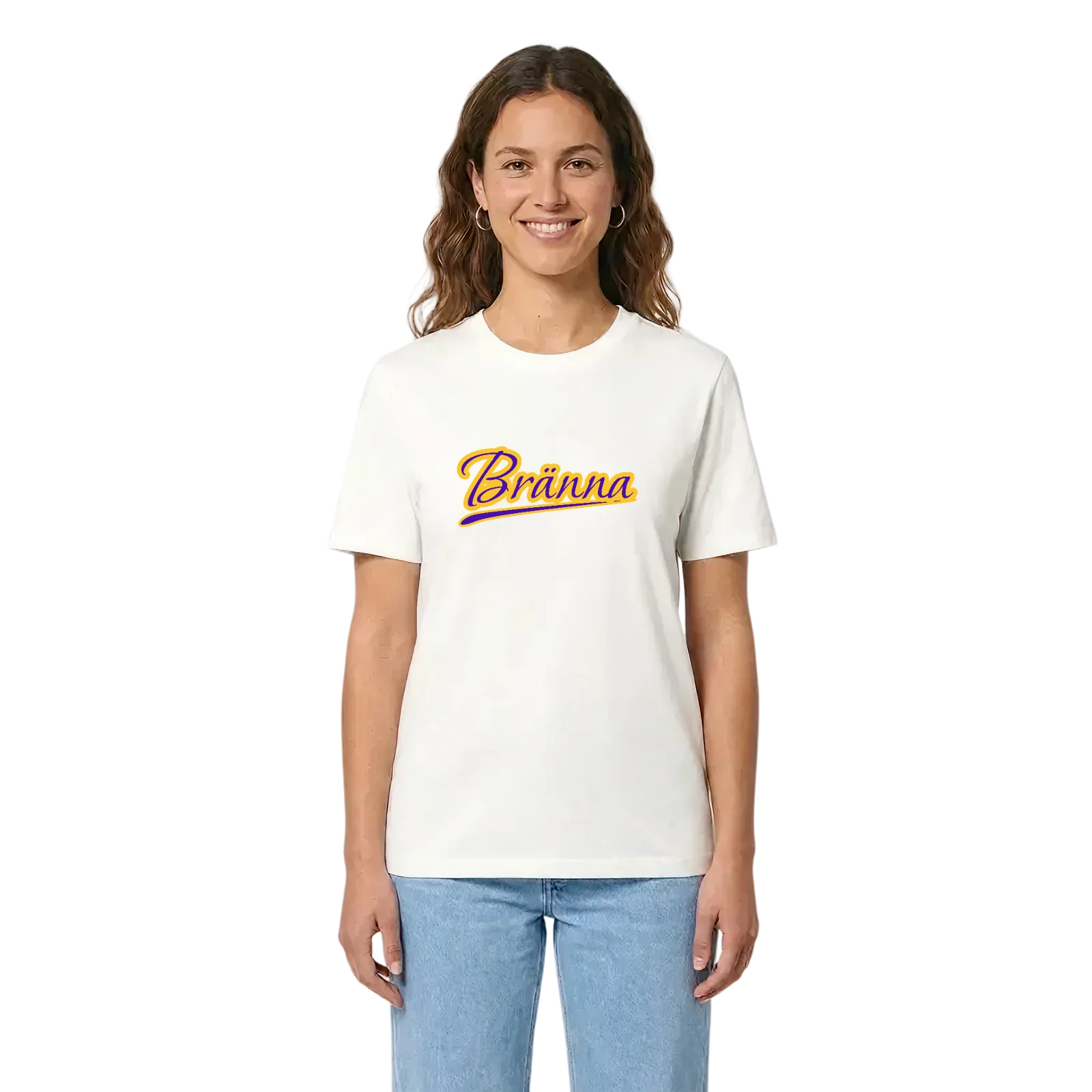 Bränna baseball t-shirt – White, i miljö