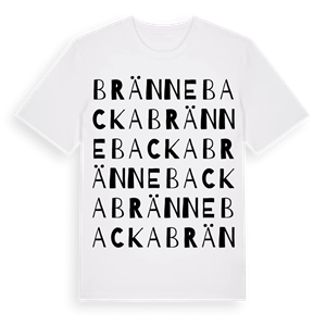 Brännebacka ordlek t-shirt – ekologisk bomull t-shirt från Pinshirt