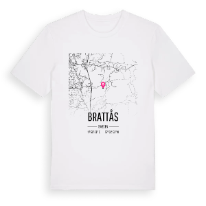 Brattås karta t-shirt – ekologisk bomull t-shirt från Pinshirt