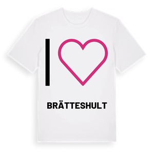 Jag älskar Brätteshult t-shirt stort tryck – ekologisk bomull t-shirt från Pinshirt