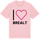 Pink Cotton t-shirt med Jag älskar Brealt t-shirt stort tryck