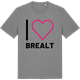 Mid Heather Gray t-shirt med Jag älskar Brealt t-shirt stort tryck