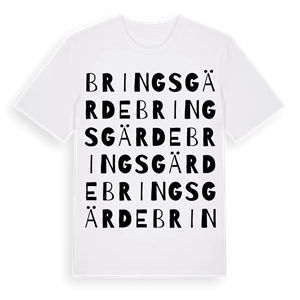 Bringsgärde ordlek t-shirt – ekologisk bomull t-shirt från Pinshirt