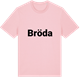 Pink Cotton t-shirt med Bröda fetstil t-shirt