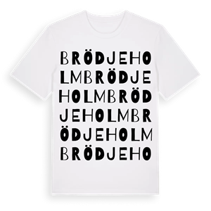 Brödjeholm ordlek t-shirt – ekologisk bomull t-shirt från Pinshirt
