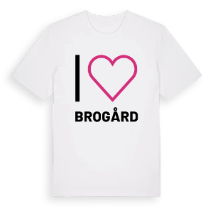 Jag älskar Brogård t-shirt stort tryck – ekologisk bomull t-shirt från Pinshirt