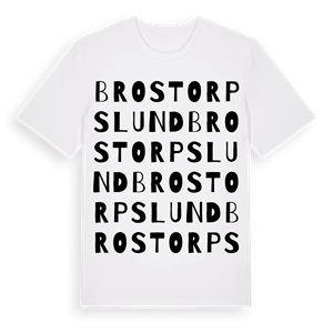 Brostorpslund ordlek t-shirt – ekologisk bomull t-shirt från Pinshirt