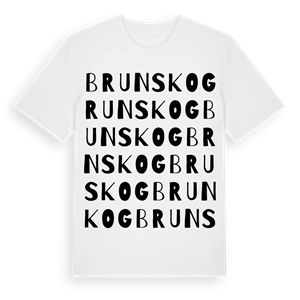Brunskog ordlek t-shirt – ekologisk bomull t-shirt från Pinshirt