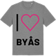 Mid Heather Gray t-shirt med Jag älskar Byås t-shirt stort tryck
