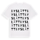 White t-shirt med Byslätt ordlek t-shirt