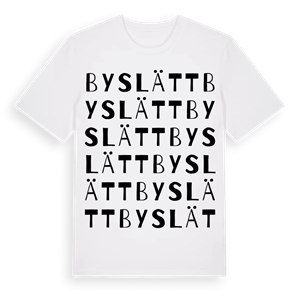 Byslätt ordlek t-shirt – ekologisk bomull t-shirt från Pinshirt