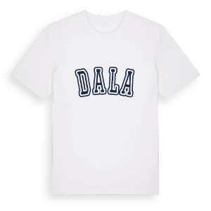 Dala college t-shirt – ekologisk bomull t-shirt från Pinshirt
