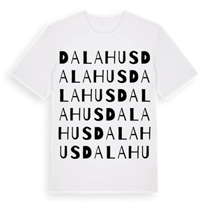 Dalahus ordlek t-shirt – ekologisk bomull t-shirt från Pinshirt