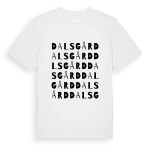 Dalsgård ordlek t-shirt – ekologisk bomull t-shirt från Pinshirt