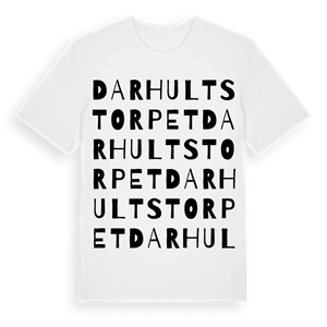 Darhultstorpet ordlek t-shirt – ekologisk bomull t-shirt från Pinshirt