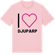 Pink Cotton t-shirt med Jag älskar Djuparp t-shirt stort tryck