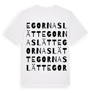 Egornaslätt ordlek t-shirt – ekologisk bomull t-shirt från Pinshirt