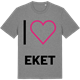 Mid Heather Gray t-shirt med Jag älskar Eket t-shirt stort tryck