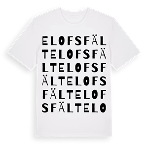 Elofsfält ordlek t-shirt – ekologisk bomull t-shirt från Pinshirt
