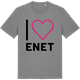 Mid Heather Gray t-shirt med Jag älskar Enet t-shirt stort tryck