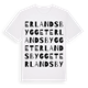 White t-shirt med Erlandsbygget ordlek t-shirt