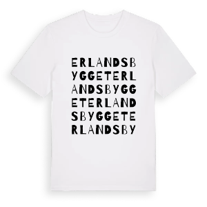 Erlandsbygget ordlek t-shirt – ekologisk bomull t-shirt från Pinshirt