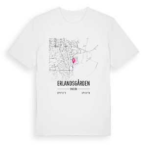 Erlandsgården karta t-shirt – ekologisk bomull t-shirt från Pinshirt