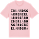 Pink Cotton t-shirt med Erlandsgården ordlek t-shirt
