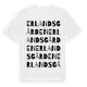 White t-shirt med Erlandsgården ordlek t-shirt