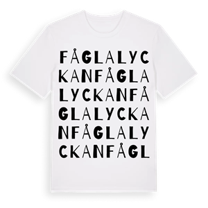 Fåglalyckan ordlek t-shirt – ekologisk bomull t-shirt från Pinshirt