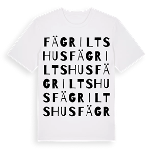 Fägriltshus ordlek t-shirt – ekologisk bomull t-shirt från Pinshirt