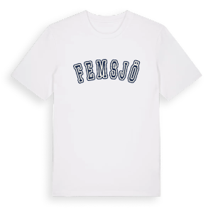 Femsjö college t-shirt – ekologisk bomull t-shirt från Pinshirt