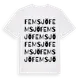 White t-shirt med Femsjö ordlek t-shirt