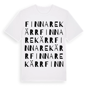 Finnarekärr ordlek t-shirt – ekologisk bomull t-shirt från Pinshirt