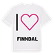 White t-shirt med Jag älskar Finndal t-shirt stort tryck