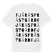White t-shirt med Fjärås prästgård ordlek t-shirt