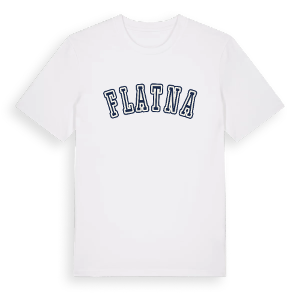 Flatna college t-shirt – ekologisk bomull t-shirt från Pinshirt